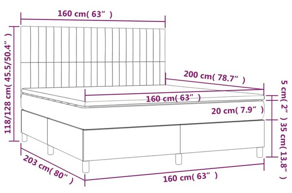 VidaXL Krémszínű Ágy Matraccal - 160x200 cm