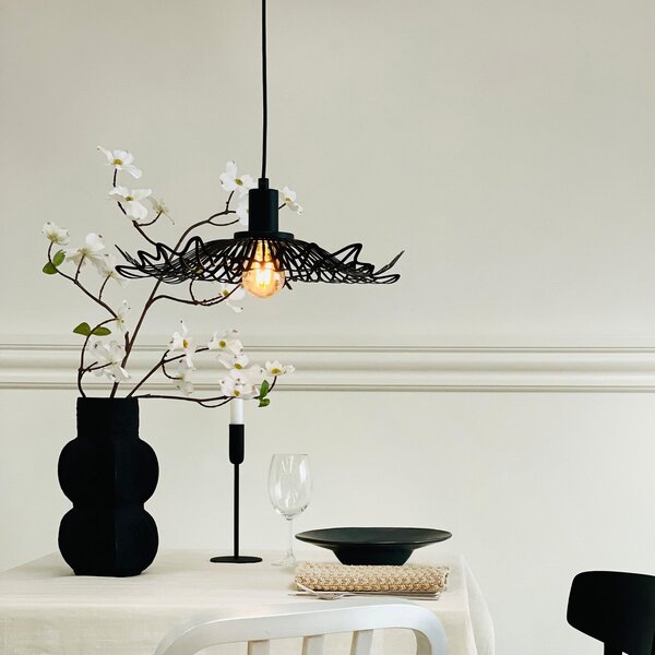 Függőlámpa Dyberg Larsen, Flora, dimmable, Fekete, Nappali, Fém, Dizájn