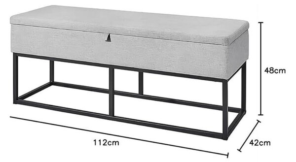 Pad tárolóhellyel TAURO 112x48 cm, szürke