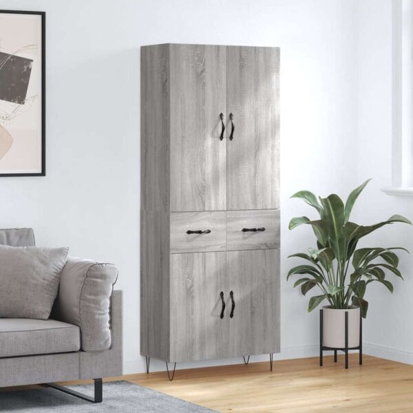 VidaXL szürke sonoma szerelt fa magasszekrény 69,5 x 34 x 180 cm