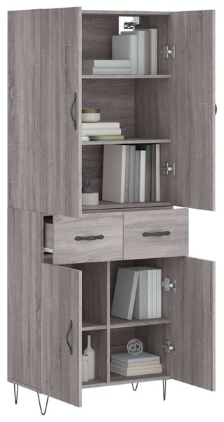 VidaXL szürke sonoma szerelt fa magasszekrény 69,5 x 34 x 180 cm