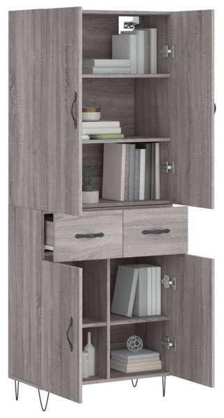 VidaXL szürke sonoma szerelt fa magasszekrény 69,5 x 34 x 180 cm