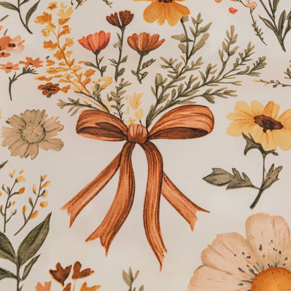 Mikroszálas ágyneműhuzat FLORAL RIBBON krémszínű Ágyneműhuzat mérete: 70 x 90 cm | 140 x 220 cm