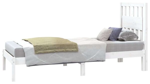 VidaXL fehér tömör fenyőfa ágykeret 75x190 cm (2FT6 Small Single)