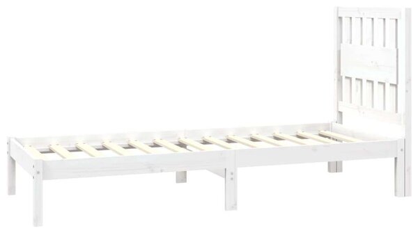 VidaXL fehér tömör fenyőfa ágykeret 75x190 cm (2FT6 Small Single)