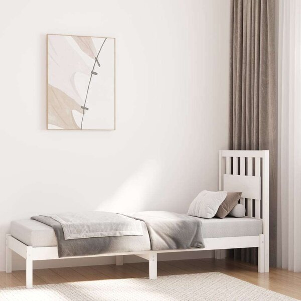 VidaXL fehér tömör fenyőfa ágykeret 75x190 cm (2FT6 Small Single)