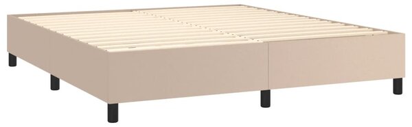 VidaXL cappuccino színű műbőr rugós ágy matraccal 160 x 200 cm