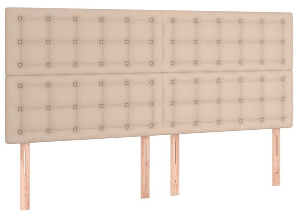 VidaXL cappuccino színű műbőr rugós ágy matraccal 160 x 200 cm