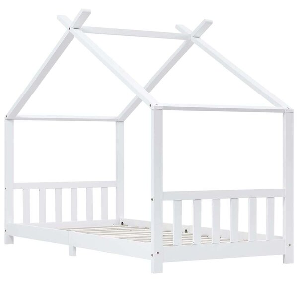 VidaXL fehér tömör fenyőfa gyerekágy-keret 90 x 200 cm