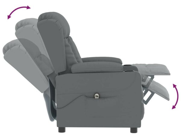 VidaXL szürke műbőr elektromos dönthető fotel