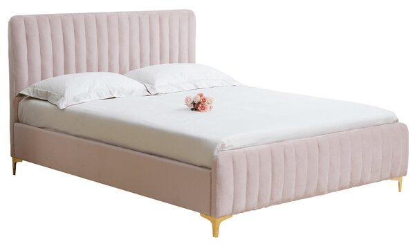 Franciaágy 140 cm Karilla (rózsaszín) (ágyráccsal)