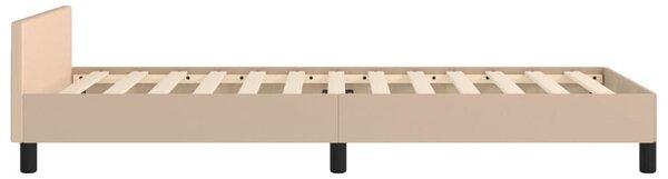 VidaXL cappuccino színű műbőr ágykeret fejtámlával 90x190 cm