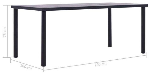 VidaXL Étkezőasztal - Betonhatású MDF - 200x100 cm