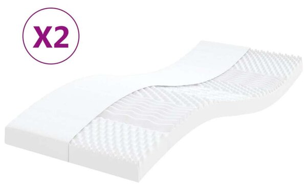 VidaXL 7 Zónás Habmatrac - 2 db - 100x200 cm