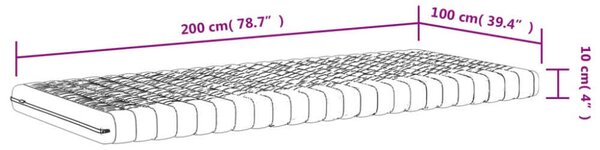 VidaXL 7 Zónás Habmatrac - 2 db - 100x200 cm