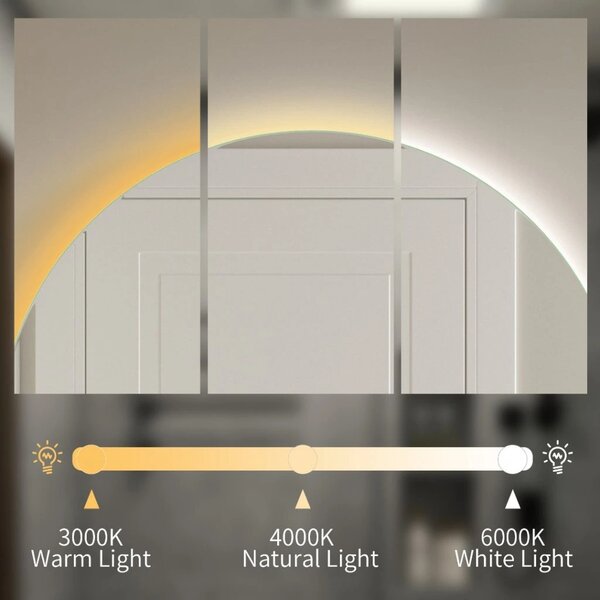 Led tükör 70 cm fűtési funkcióval
