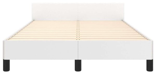 VidaXL Fehér Műbőr Ágykeret Fejtámlával - 120x200 cm