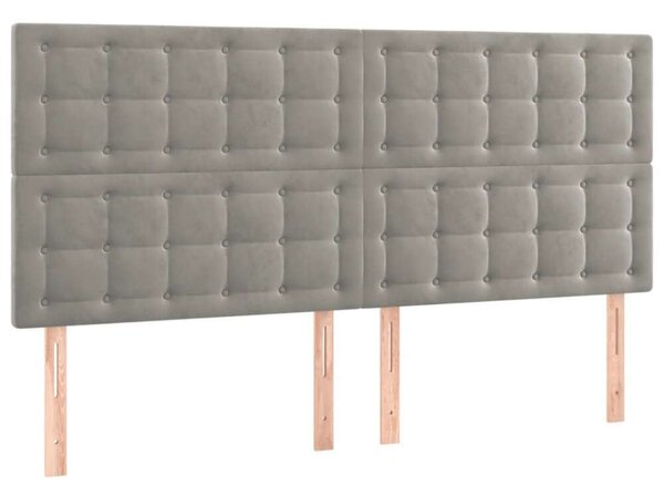 VidaXL 4 db világosszürke bársony fejtámla 80 x 5 x 78/88 cm