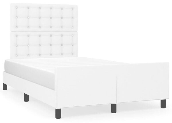 VidaXL Fehér Műbőr Ágykeret Fejtámlával - 120x200 cm