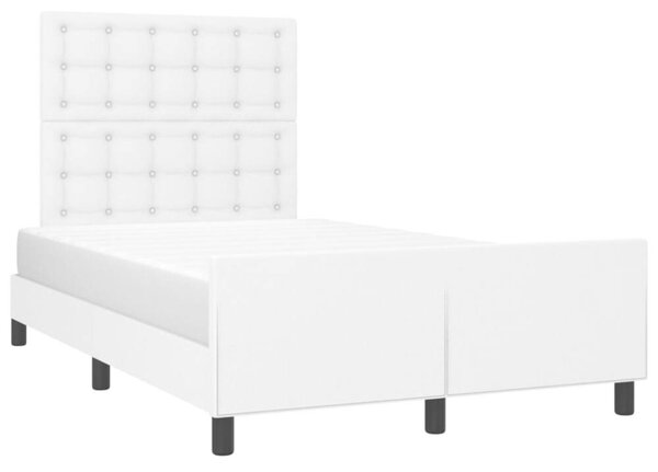 VidaXL Fehér Műbőr Ágykeret Fejtámlával - 120x200 cm