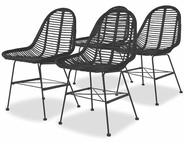 Rattan Étkezőszék - 4 db - Fekete