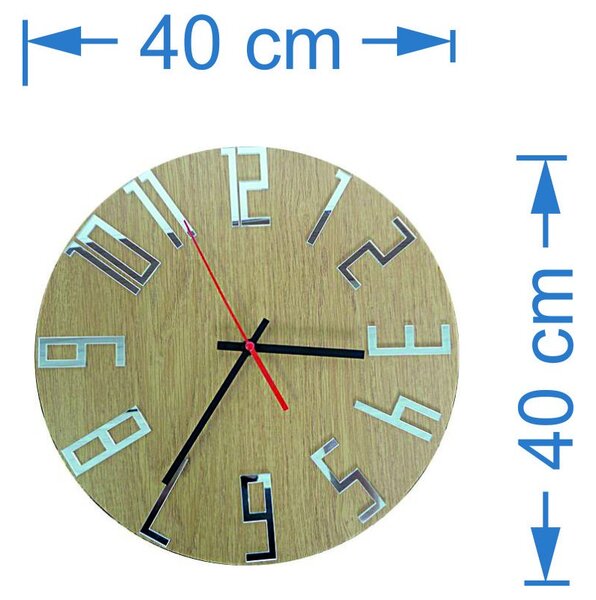 Modern falióra számokkal Tölgyfa - Ezüst I SENTOP HDFK006