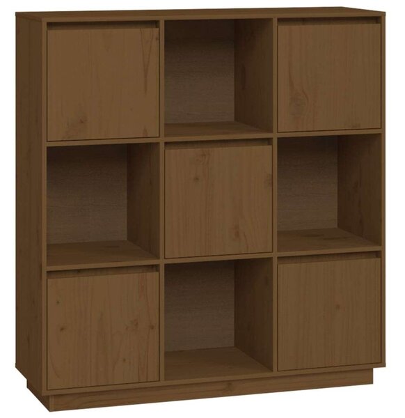 VidaXL mézbarna tömör fenyőfa magasszekrény 110,5x35x117 cm