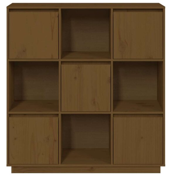 VidaXL mézbarna tömör fenyőfa magasszekrény 110,5x35x117 cm
