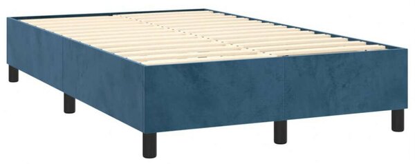 VidaXL sötétkék bársony rugós ágy matraccal 120 x 200 cm