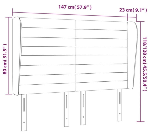 VidaXL Bársony Fejtámla - Rózsaszín - 147x23x118/128cm