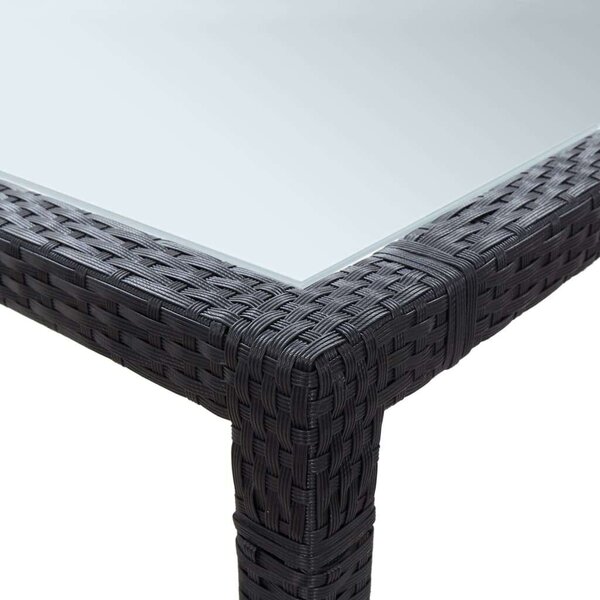 VidaXL Polyrattan Étkezőasztal - Fekete - 200x150 cm