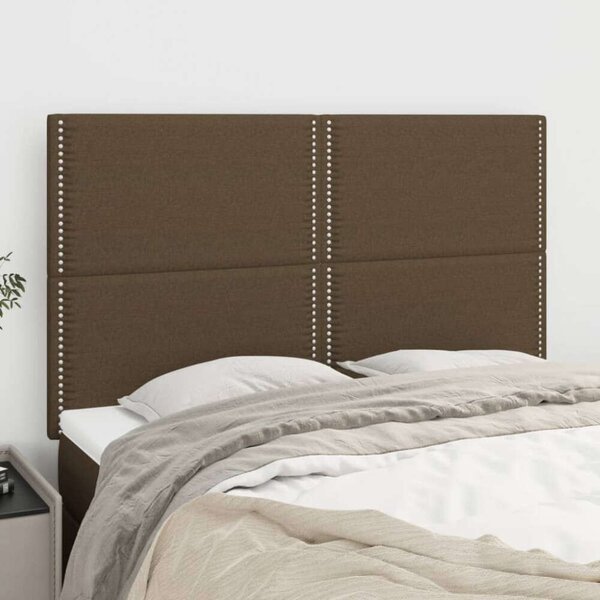 VidaXL 4 db sötétbarna szövet fejtámla 72 x 5 x 78/88 cm