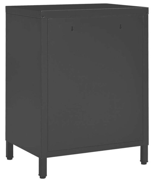 VidaXL - Fekete Acél és Üveg Éjjeliszekrény Szett - 2 db - 40x30x54,5cm