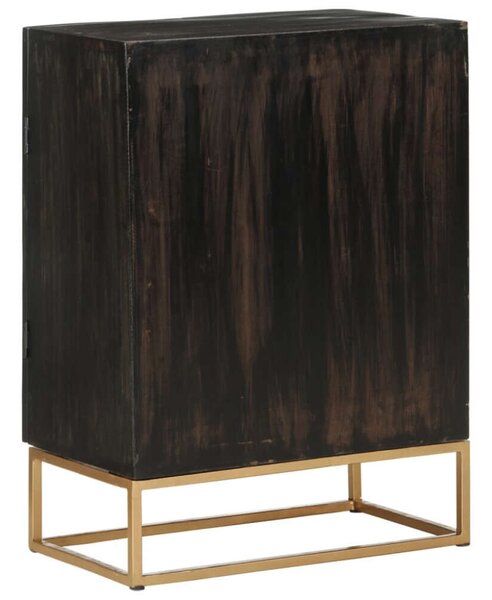 VidaXL Mangófa Tálalószekrény - Fekete - 55x34x75 cm