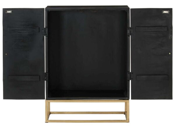 VidaXL Mangófa Tálalószekrény - Fekete - 55x34x75 cm