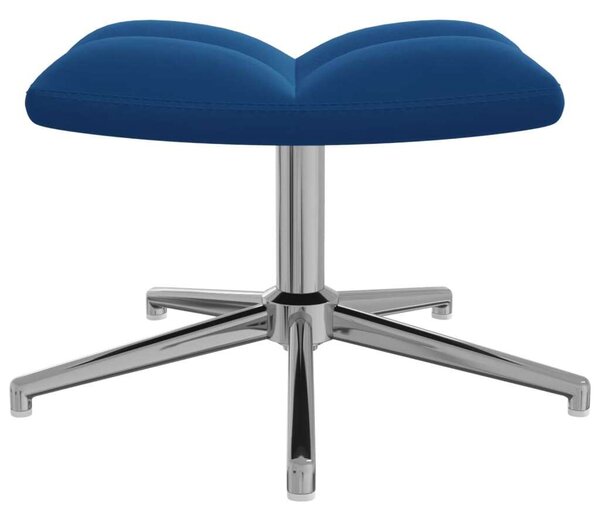 VidaXL kék bársony pihenőfotel lábtartóval