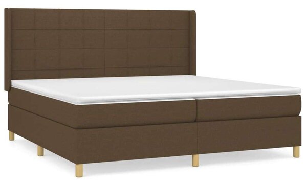VidaXL sötétbarna szövet rugós ágy matraccal 200 x 200 cm