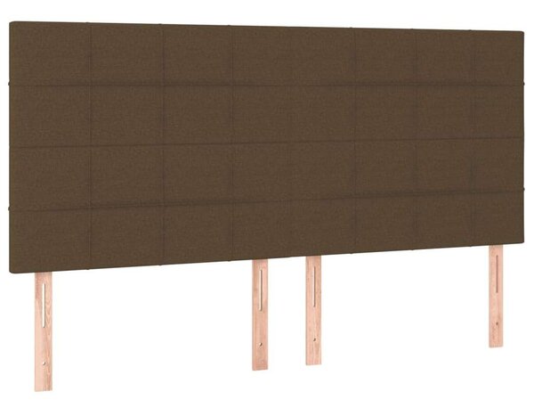 VidaXL sötétbarna szövet rugós ágy matraccal 200 x 200 cm