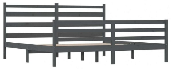 VidaXL Szürke Tömör Fenyőfa Ágykeret - 200x200 cm