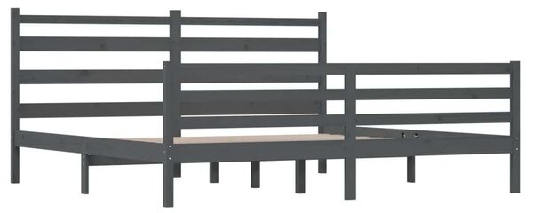 VidaXL Szürke Tömör Fenyőfa Ágykeret - 200x200 cm