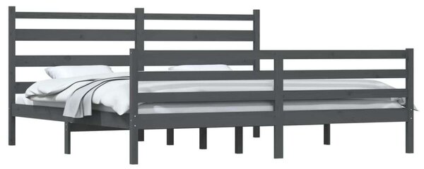 VidaXL Szürke Tömör Fenyőfa Ágykeret - 200x200 cm