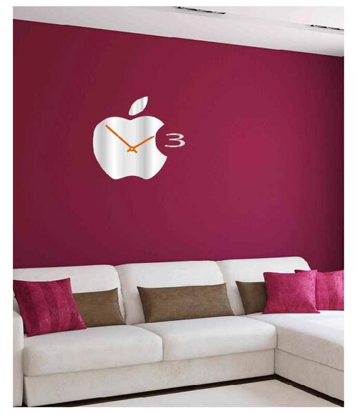 Fali óra műanyagból a konyhában APPLE, 35x35 cm