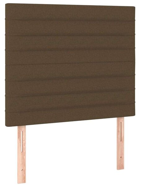 VidaXL sötétbarna szövet ágykeret fejtámlával 90 x 200 cm