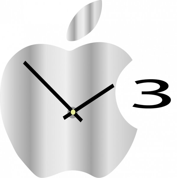 Fali óra műanyagból a konyhában APPLE, 35x35 cm