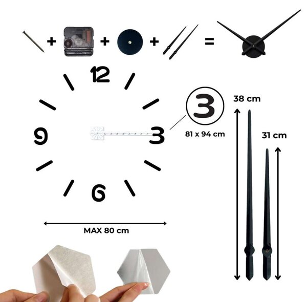 Nagy tükrös falióra | 3D barkácsolás