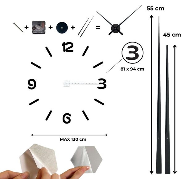 Nagy tükrös falióra | 3D barkácsolás