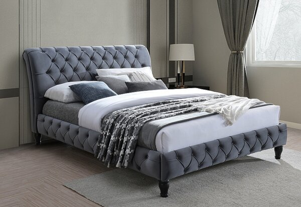 MALENA Velvet kárpitozott ágy, 160x200, bluvel 14