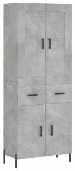 VidaXL Magas Szekrény - Betonszürke - 69,5x34x180 cm