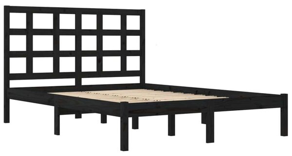 VidaXL fekete tömör fa ágykeret 200 x 200 cm