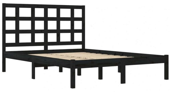 VidaXL fekete tömör fa ágykeret 200 x 200 cm